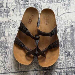 SAS Brown Leather Strappy Sandals
